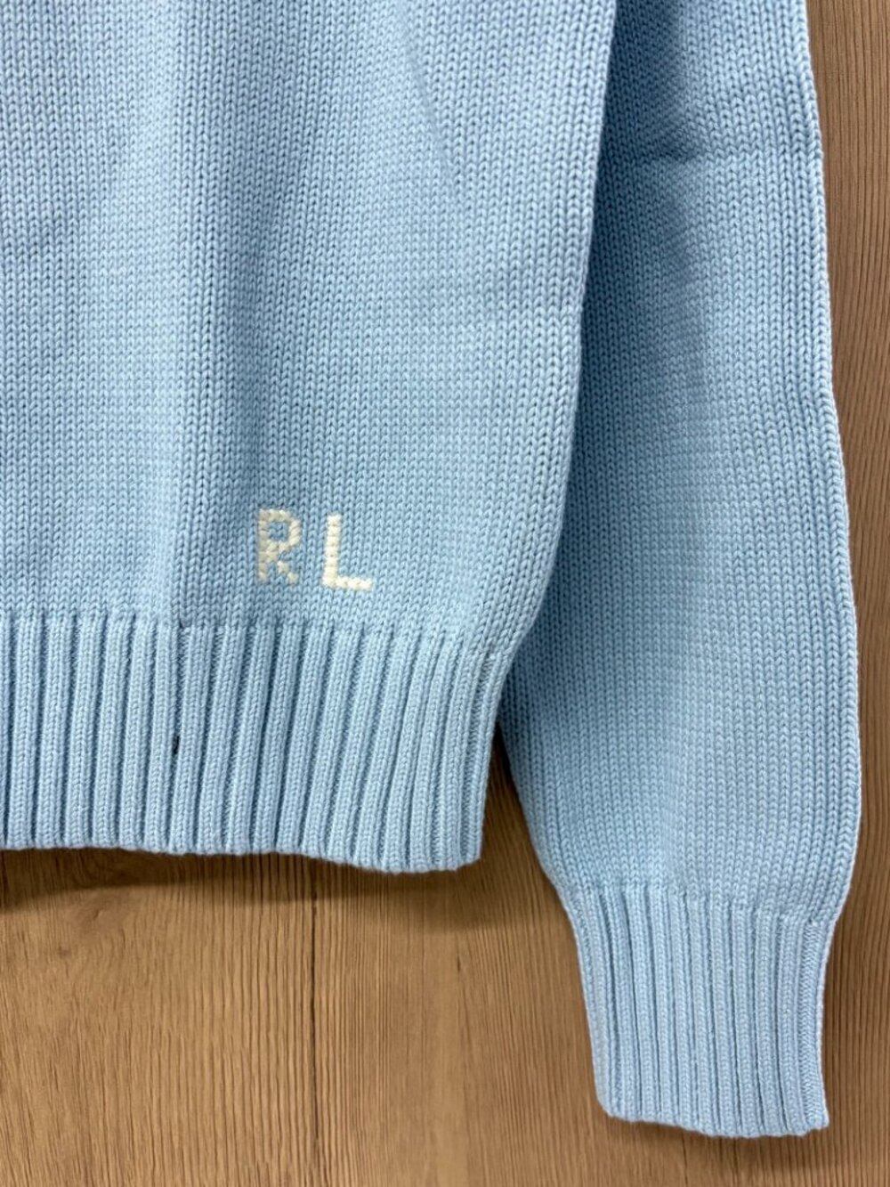 Polo Ralph Lauren Preppy Bear Light Blue Knit Sweater - Picture 3 of 7
